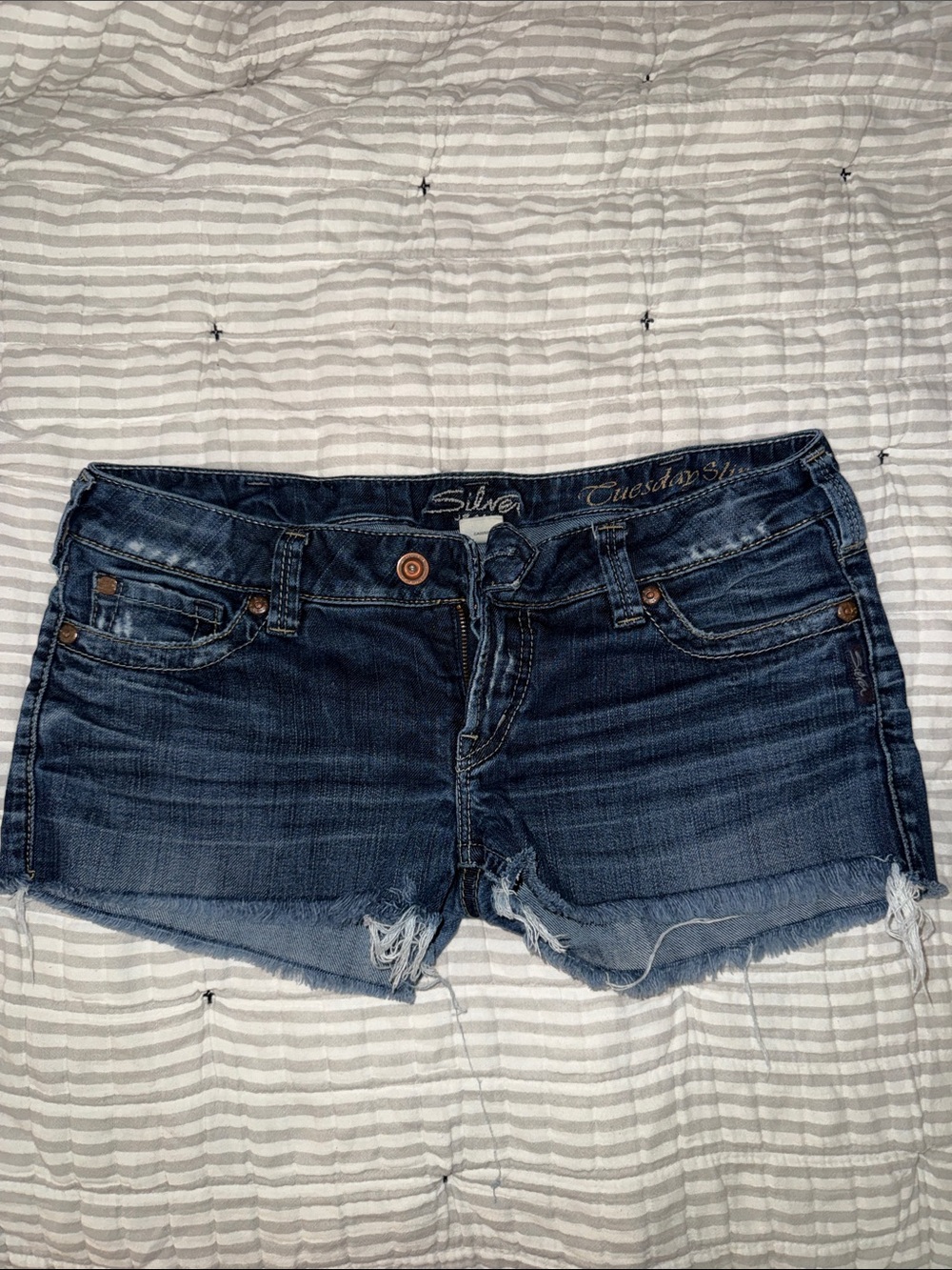 Silver Jeans Indigo Distressed Cutoff Shorts